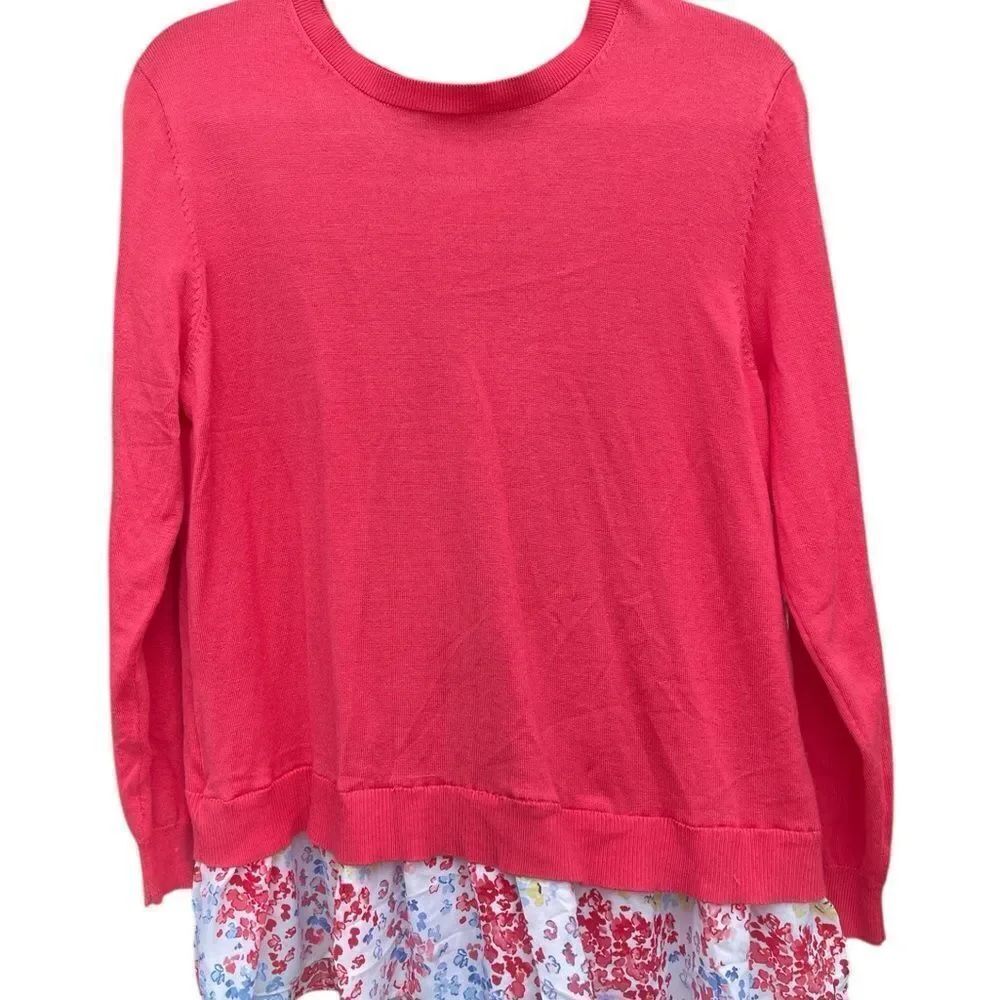 Time and Tru Pink Boxy Long Sleeve Sweatshirt fully line floral inside open back